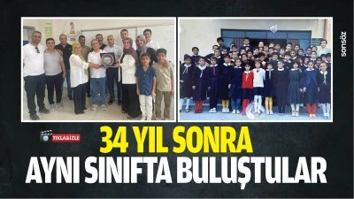 34 yıl sonra aynı sınıfta buluştular