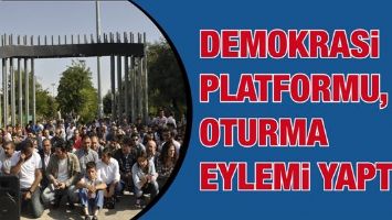 DEMOKRASİ PLATFORMU, OTURMA EYLEMİ YAPTI
