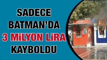SADECE BATMAN&rsquo;DA 3 MİLYON LİRA KAYBOLDU