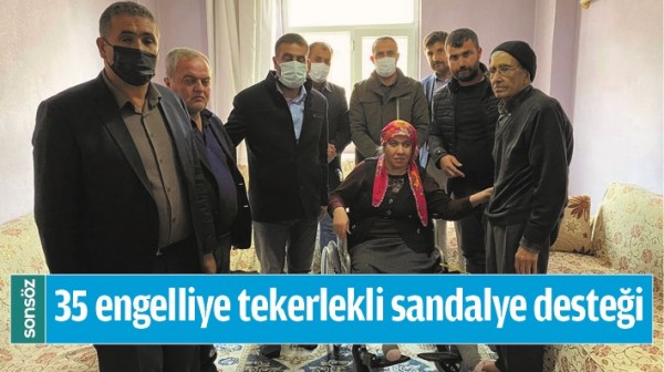 35 engelliye tekerlekli sandalye desteği