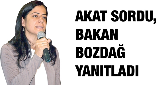MİLLETVEKİLİ AKAT SORDU, BAKAN BOZDAĞ YANITLADI