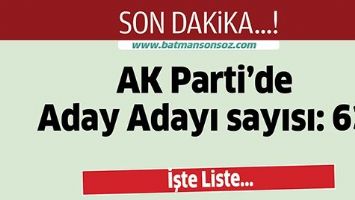 AK PARTİ ADAY ADAYI SAYISI: 63
