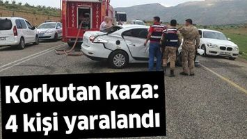 KORKUTAN KAZA: 4 KİŞİ YARALANDI