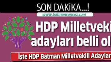 HDP Batman Milletvekili Adayları a&ccedil;ıklandı.