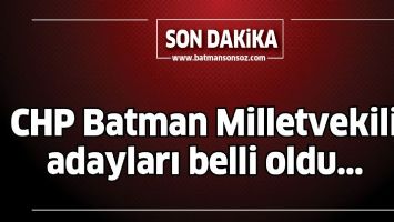 CHP Batman Milletvekili Adayları a&ccedil;ıklandı.