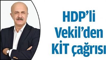 HDP&rsquo;Lİ VEKİL&rsquo;DEN KİT &Ccedil;AĞRISI