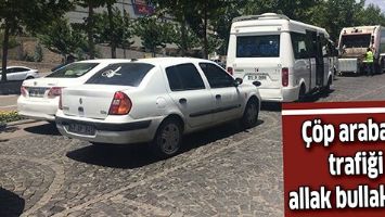 &Ccedil;&Ouml;P ARABASI, TRAFİĞİ ALLAK BULLAK ETTİ