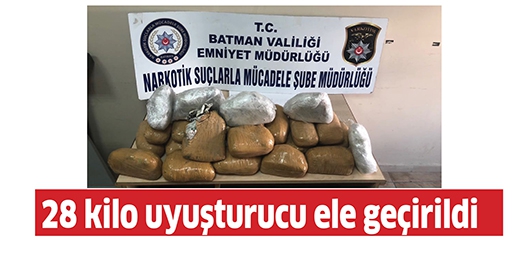 28 KİLO UYUŞTURUCU ELE GE&Ccedil;İRİLDİ