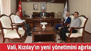 VALİ, KIZILAY&rsquo;IN YENİ Y&Ouml;NETİMİNİ AĞIRLADI