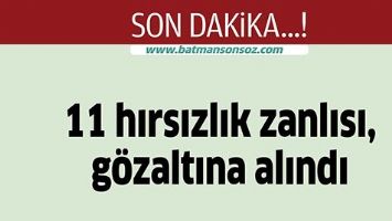 11 HIRSIZLIK ZANLISI, G&Ouml;ZALTINA ALINDI