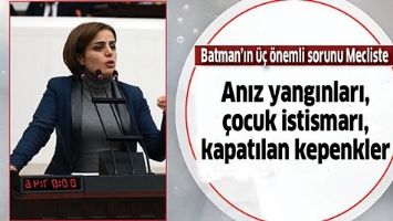 BATMAN&rsquo;IN &Uuml;&Ccedil; &Ouml;NEMLİ SORUNU MECLİSTE