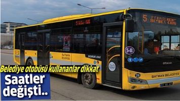 BELEDİYE OTOB&Uuml;S SAATLERİ DEĞİŞTİ