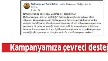 KAMPANYAMIZA &Ccedil;EVRECİ DESTEĞİ
