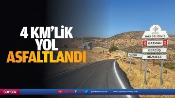 4 Km&rsquo;lik yol asfaltlandı