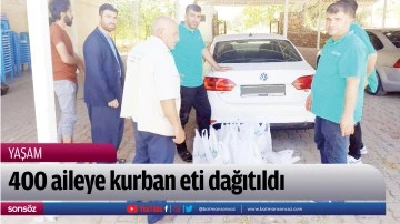 400 aileye kurban eti dağıtıldı