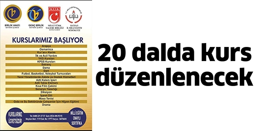 BİRLİK VAKFI&rsquo;NDA KURSLAR BAŞLIYOR