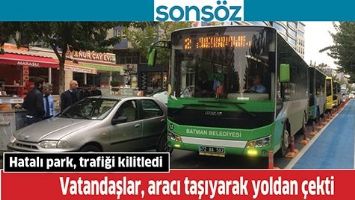 HATALI PARK, TRAFİĞİ KİLİTLEDİ