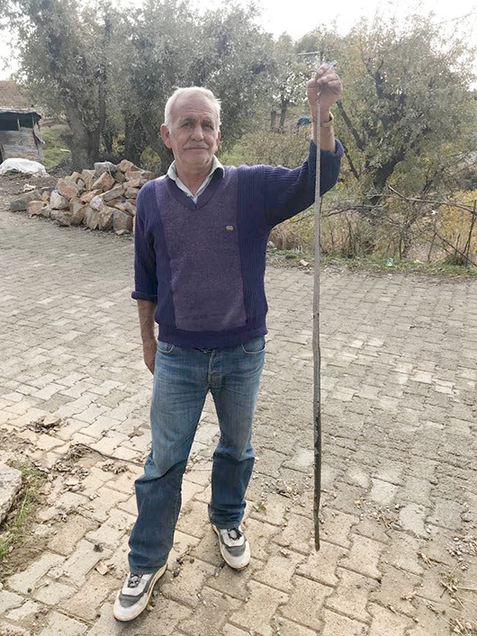 BOYU KADAR YILANLA ŞOV YAPTI