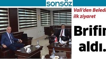 Vali&rsquo;den Belediye&rsquo;ye ilk ziyaret