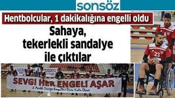HENTBOLCULAR, 1 DAKİKALIĞINA ENGELLİ OLDU