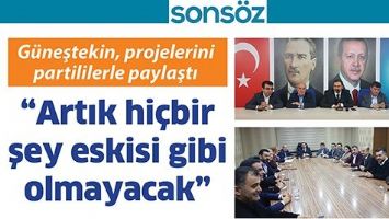 G&Uuml;NEŞTEKİN, PROJELERİNİ PARTİLİLERLE PAYLAŞTI