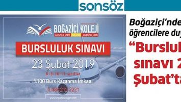 BOĞAZİ&Ccedil;İ&rsquo;NDEN &Ouml;ĞRENCİLERE DUYURU;