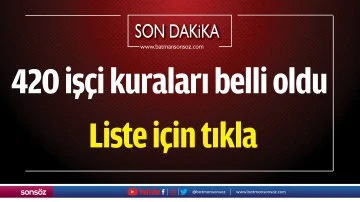 420 iş&ccedil;i kuraları belli oldu