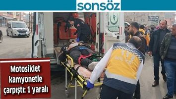 MOTOSİKLET KAMYONETLE &Ccedil;ARPIŞTI: 1 YARALI