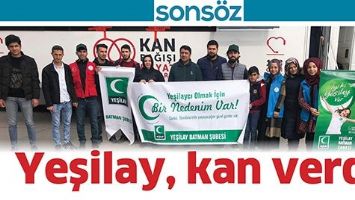 YEŞİLAY, KAN VERDİ
