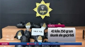 43 kilo 250 gram skunk ele ge&ccedil;irildi