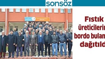 FISTIK &Uuml;RETİCİLERİNE BORDO BULAMACI DAĞITILDI