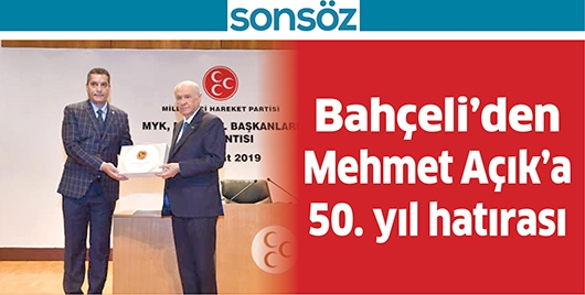 BAH&Ccedil;ELİ&rsquo;DEN MEHMET A&Ccedil;IK&rsquo;A 50. YIL HATIRASI