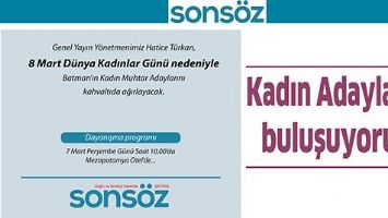 KADIN ADAYLARLA BULUŞUYORUZ