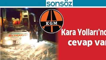 KARA YOLLARI&rsquo;NDAN CEVAP VAR