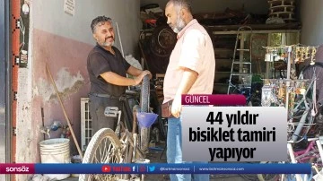 44 yıldır bisiklet tamiri yapıyor