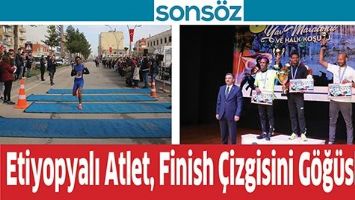 ETİYOPYALI ATLET, FİNİSH &Ccedil;İZGİSİNİ G&Ouml;Ğ&Uuml;SLEDİ