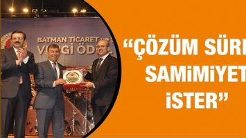 ŞİMŞEK &ldquo;&Ccedil;&Ouml;Z&Uuml;M S&Uuml;RECİ SAMİMİYET İSTER&rdquo;