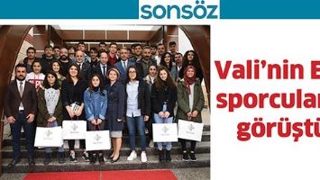 VALİ&rsquo;NİN EŞİ, SPORCULARLA G&Ouml;R&Uuml;ŞT&Uuml;