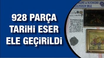 928 PAR&Ccedil;A TARİHİ ESER ELE GE&Ccedil;İRİLDİ