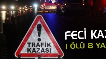 FECİ KAZA: 1 &Ouml;L&Uuml; 8 YARALI