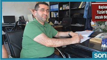 BAŞKAN T&Uuml;Z&Uuml;N&rsquo;DEN İMZALI DESTEK