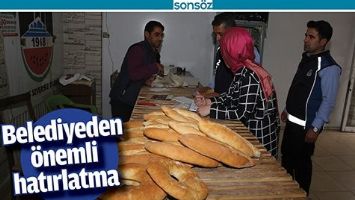 BELEDİYEDEN &Ouml;NEMLİ HATIRLATMA