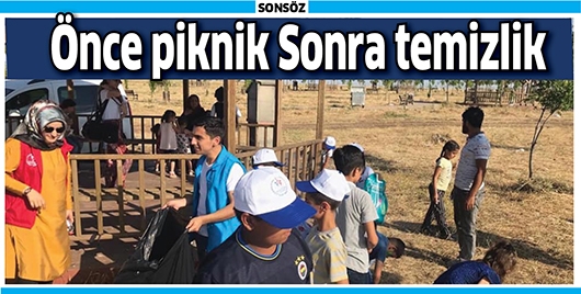 &Ouml;nce piknik Sonra temizlik