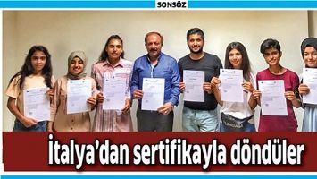 İTALYA&rsquo;DAN SERTİFİKAYLA D&Ouml;ND&Uuml;LER