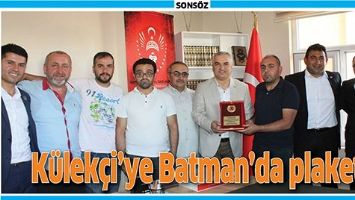 K&Uuml;LEK&Ccedil;İ&rsquo;YE BATMAN&rsquo;DA PLAKET YAĞDI