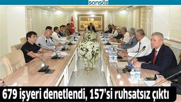 679 İŞYERİ DENETLENDİ, 157&rsquo;Sİ RUHSATSIZ &Ccedil;IKTI