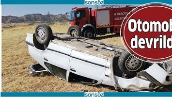 OTOMOBİL DEVRİLDİ!