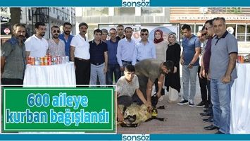 600 AİLEYE KURBAN BAĞIŞLANDI