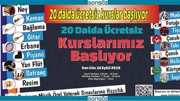 20 DALDA &Uuml;CRETSİZ KURSLAR BAŞLIYOR