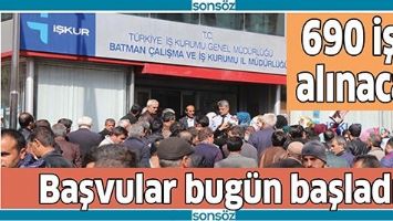 BATMAN&rsquo;A 690 İŞ&Ccedil;İ ALINACAK